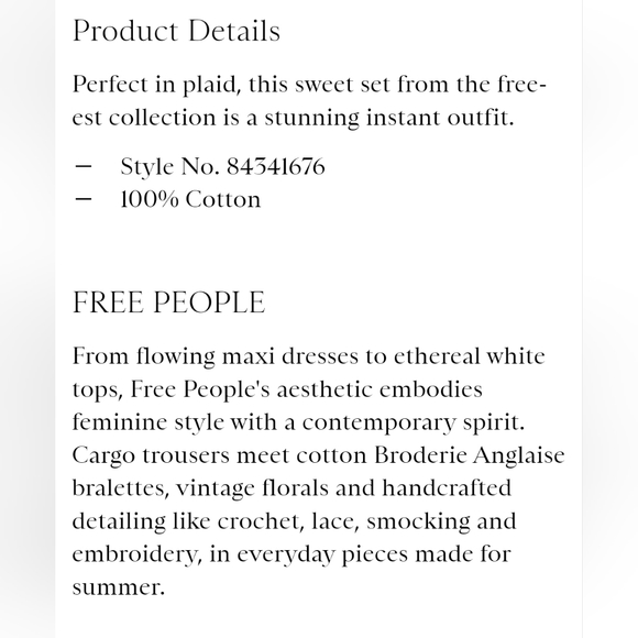 Free People Maria Madras set - Picture 4 of 13